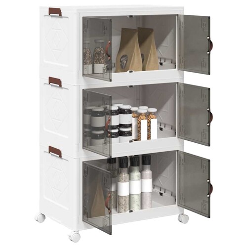 vidaXL Složiva kutija za pohranu kotačima 3nivoa 75 L 64x39,5x110,5 cm