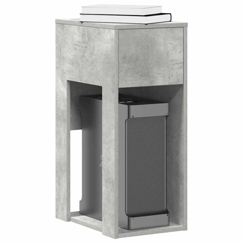 vidaXL Tower stalak za računalo s ladicom boja betona 30x44x74 cm