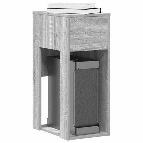 vidaXL Tower stalak za računalo s ladicom boja sivog hrasta 30x44x74cm