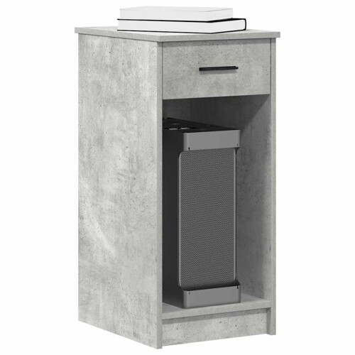 vidaXL Tower stalak za računalo s ladicom boja betona 35x45x77 cm