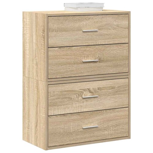 vidaXL Ormari s 2 ladice 2 kom boja hrast 60x31x40cm konstruirano drvo