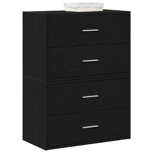 vidaXL Ormari s 2 ladice 2 kom crni hrast 60x31x40cm konstruirano drvo