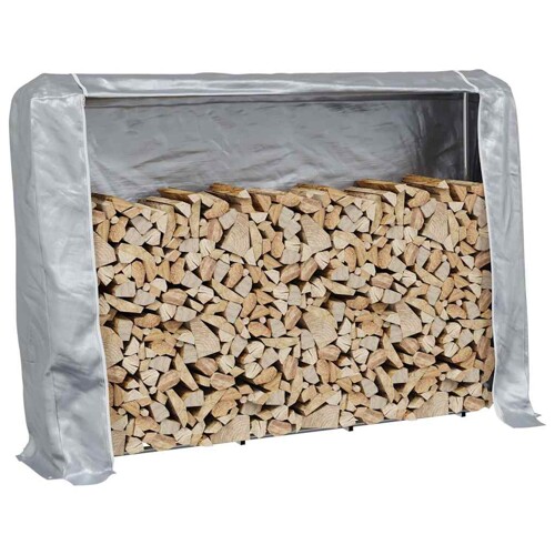 vidaXL Stalak za drva za ogrjev s kišnom navlakom 200x25x150 cm