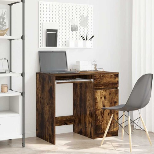 vidaXL Stol dimljeni hrast 86x49x76 cm konstruirano drvo