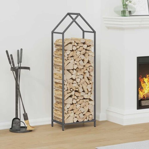 vidaXL Stalak za drva antracit 40x25x120 cm Hladno valjani čelik
