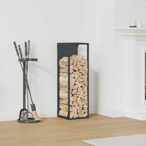 vidaXL Stalak za drva antracit 25x25x80 cm Hladno valjani čelik