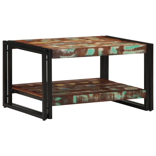 vidaXL Višebojni stolić za kavu 70x50x38 cm puno drvo obrađeno
