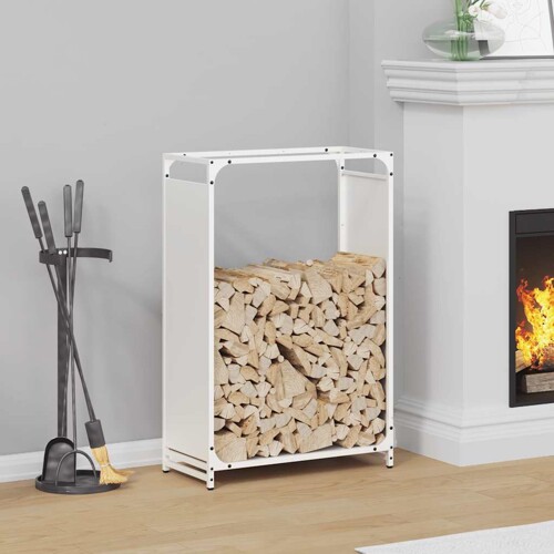 vidaXL Stalak za drva bijeli 60x28x90 cm Hladno valjani čelik