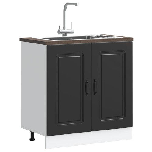 vidaXL Donji ormarić za sudoper Kalmar crni 80x46x81,5 cm drveni