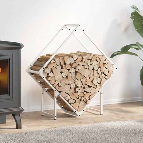 vidaXL Stalak za drva bijeli 80x25x80 cm hladno valjani čelik