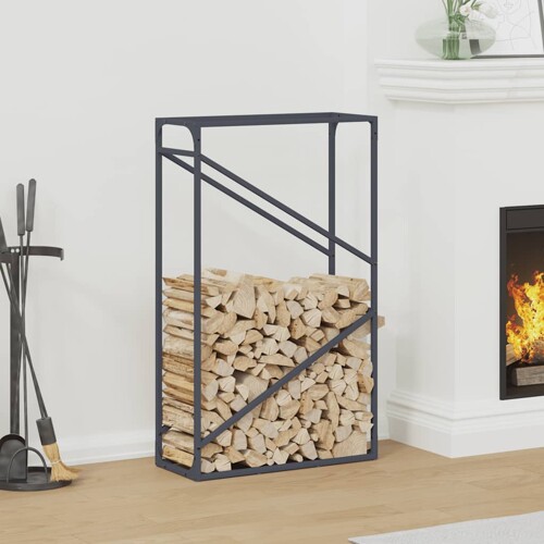 vidaXL Stalak za drva antracit 60x25x100 cm hladno valjani čelik