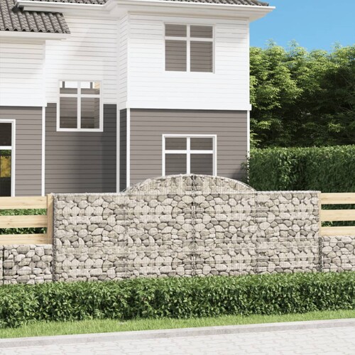 vidaXL Lučne gabionske košare 12kom 300x50x120/140cm pocinčano željezo