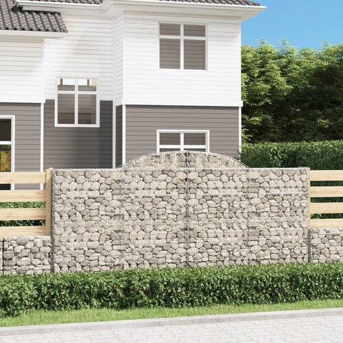 vidaXL Lučne gabionske košare 8 kom 300x50x140/160cm pocinčano željezo