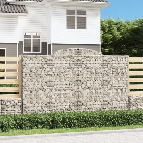 vidaXL Lučne gabionske košare 5 kom 300x50x180/200cm pocinčano željezo
