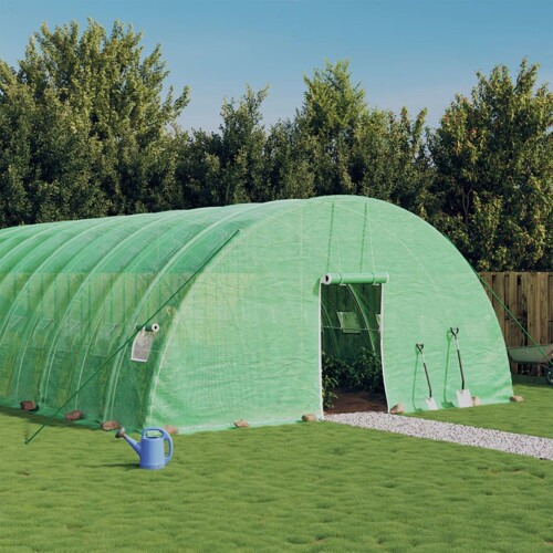 vidaXL Plastenik s čeličnim okvirom zeleni 144 m² 24 x 6 x 2,85 m