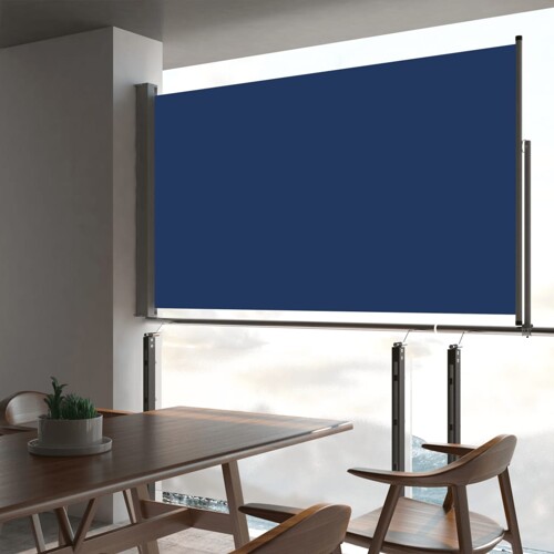 vidaXL Uvlačiva bočna tenda za terasu 140 x 300 cm plava