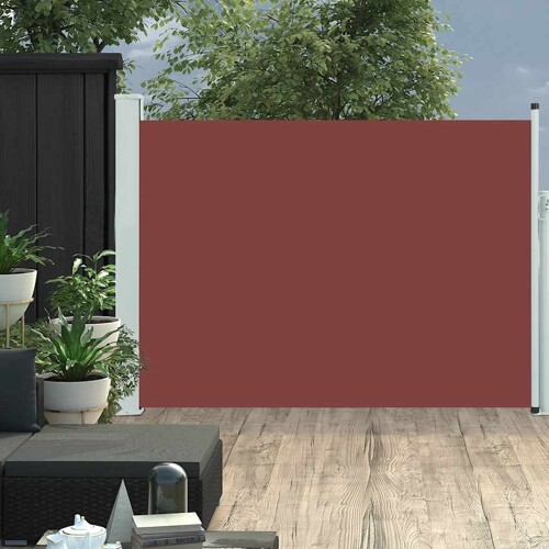 vidaXL Uvlačiva bočna tenda za terasu 120 x 500 cm smeđa