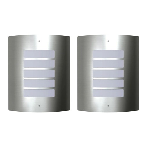 vidaXL Dvije vodootporne zidne lampe od nehrđajućeg čelika 60 W