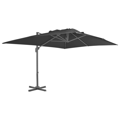 vidaXL Konzolni vrtni suncobran s aluminijskim stupom 4 x 3 m crni