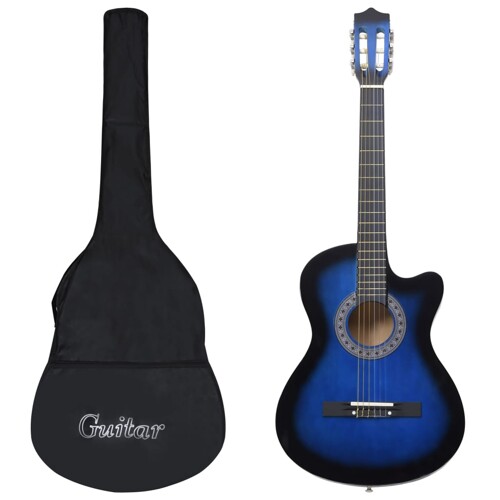 vidaXL 12-dijelni set klasične gitare Western sa 6 žica plavi 38 \\"