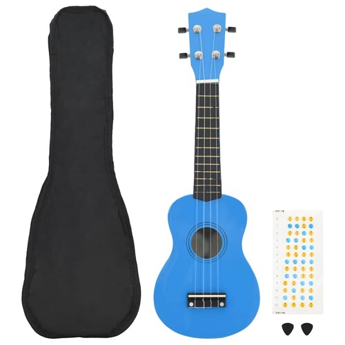 vidaXL Set dječjeg ukulelea Soprano s torbom svjetloplavi 21 \\"
