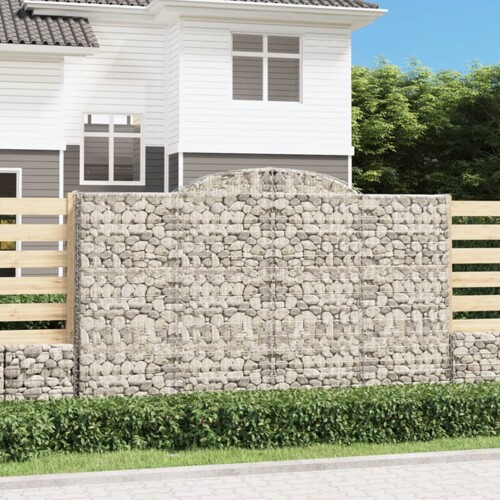 vidaXL Lučne gabionske košare 4 kom 300x50x180/200cm pocinčano željezo