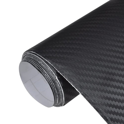 vidaXL Folije za automobil 2 kom 3D crne 100 x 150 cm + 50 x 150 cm