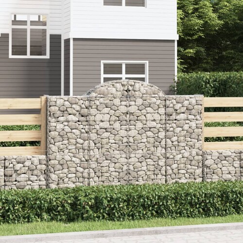 vidaXL Lučne gabionske košare 14kom 200x50x140/160cm pocinčano željezo