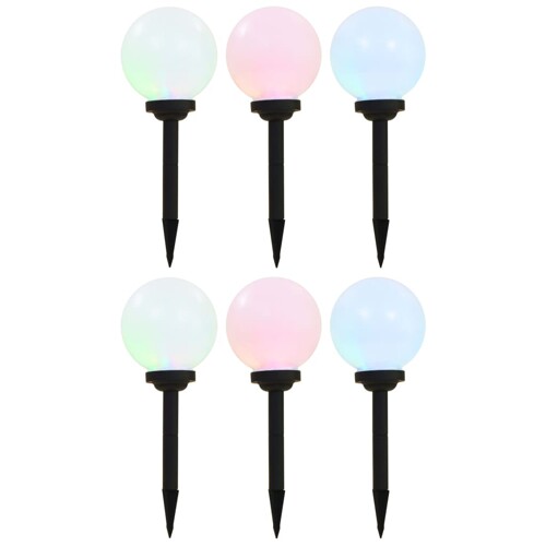 vidaXL Vanjske solarne svjetiljke 6 kom LED kuglaste 20 cm RGB