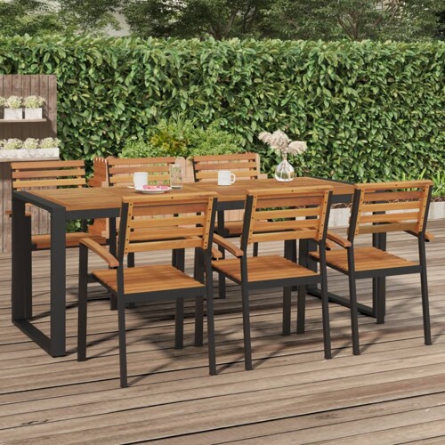 vidaXL Vrtni stol s U-nogama 200 x 90 x 75 cm od masivnog drva bagrema