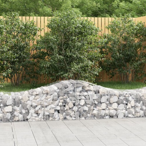 vidaXL Lučne gabionske košare 14 kom 200x50x40/60 cm pocinčano željezo