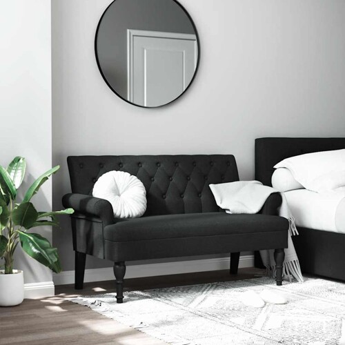 vidaXL Klupa s naslonom crna 120 x 62 x 75,5 cm od tkanine