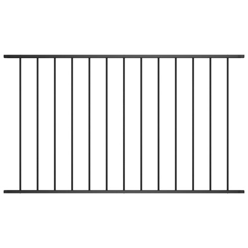 vidaXL Panel za ogradu od čelika obloženog prahom 1,7 x 0,75 m crni