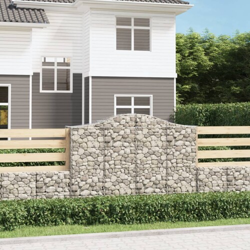 vidaXL Lučne gabionske košare 12kom 200x50x140/160cm pocinčano željezo
