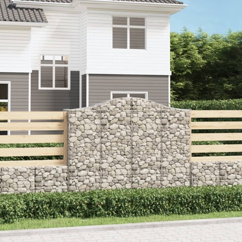 vidaXL Lučne gabionske košare 7 kom 200x50x160/180cm pocinčano željezo