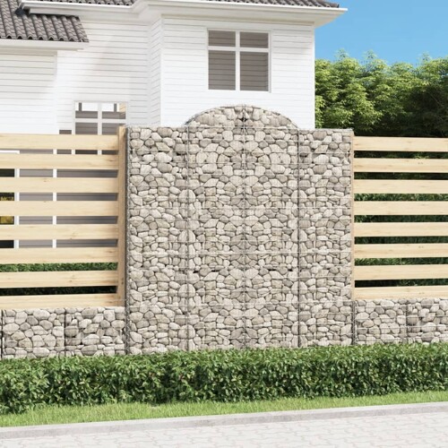 vidaXL Lučne gabionske košare 3 kom 200x50x220/240cm pocinčano željezo