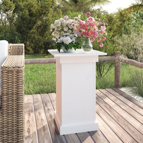 vidaXL Stalak za cvijeće bijeli 40 x 40 x 60 cm od masivne borovine
