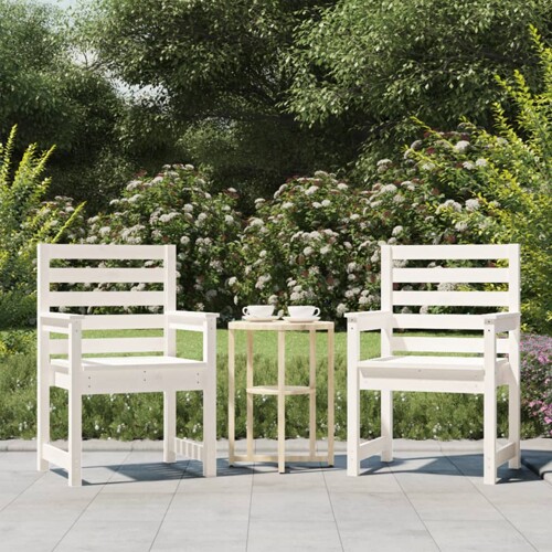 vidaXL Vrtne stolice 2 kom bijele 60x48x91 cm masivna borovina