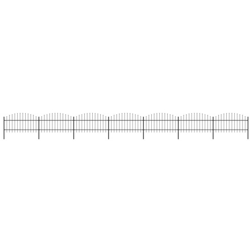 vidaXL Vrtna ograda s ukrasnim kopljima (1-1,25) x 11,9 m čelična crna