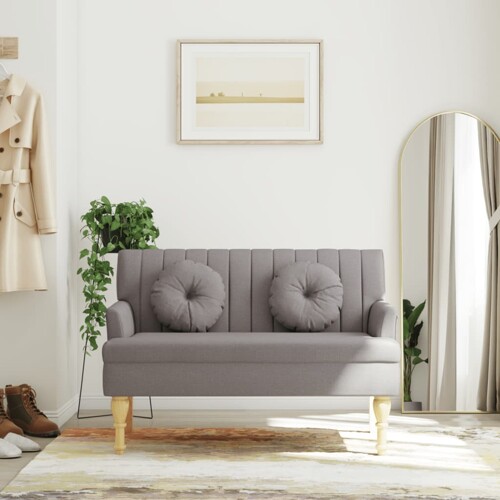 vidaXL Klupa s jastucima smeđesiva 113 x 64,5 x 75,5 cm od tkanine