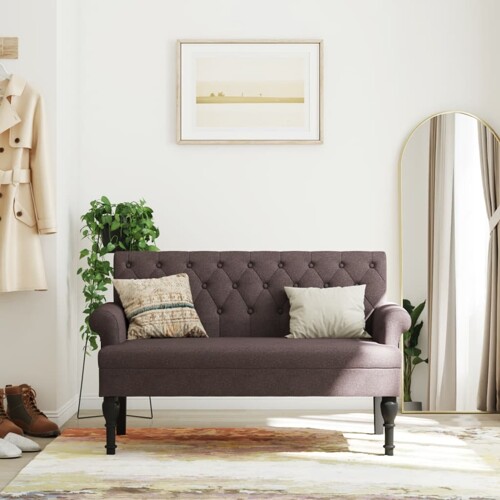 vidaXL Klupa s naslonom tamnosmeđa 120 x 62 x 75,5 cm od tkanine