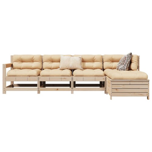vidaXL 5-dijelni set vrtnih sofa od masivne borovine