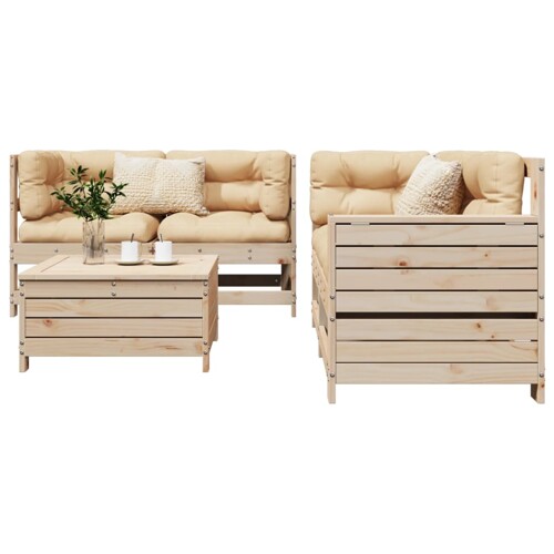 vidaXL 5-dijelni set vrtnih sofa od masivne borovine