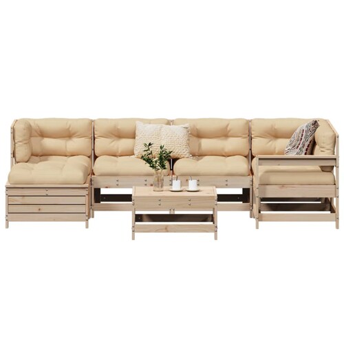 vidaXL 7-dijelni set vrtnih sofa od masivne borovine