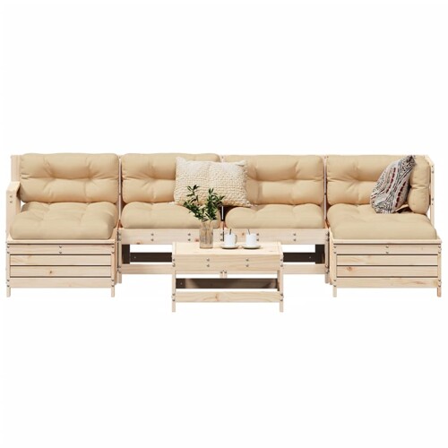 vidaXL 7-dijelni set vrtnih sofa od masivne borovine
