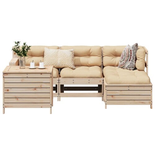 vidaXL 5-dijelni set vrtnih sofa od masivne borovine