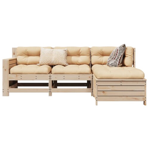 vidaXL 4-dijelni set vrtnih sofa od masivne borovine