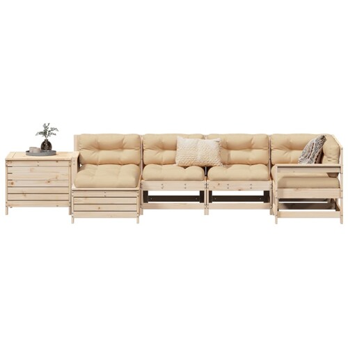 vidaXL 7-dijelni set vrtnih sofa od masivne borovine