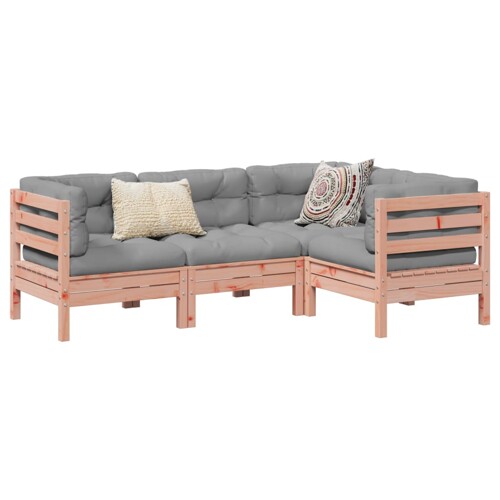 vidaXL 4-dijelni set vrtnih sofa s jastucima od duglazije i jelovina