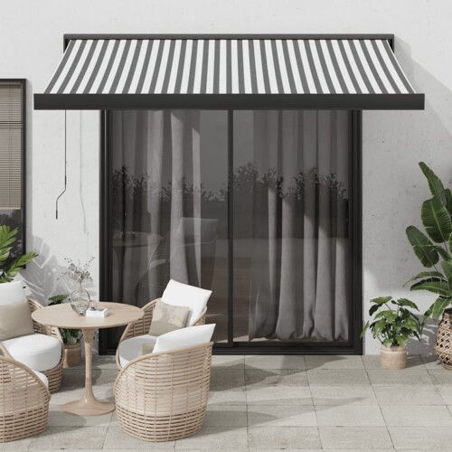 vidaXL Tenda na uvlačenje antracit-bijela 3,5x2,5 m tkanina i aluminij